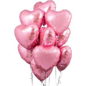 KatchOn, Light Pink Heart Balloons -18 Inch, Pack of 10 | Heart Shaped Balloons | Pink Heart Balloons, Valentines Day Decorations | Valentines Day Balloons, Foil Heart Balloons, Galentines Day Decor