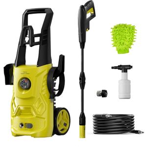 Pressure Washer, 4200PSI 2.6 GPM Power Washer with Foam Cannon 23FT Hose PATOOLIO Electric High Pressure Washer for Fences, Patios, Decks, Patios and Cars Powerwasher (Yellow)