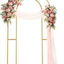 Double Arch Backdrop Stand Metal Open Arch Backdrop Frame U Shaped Wedding Arches for Ceremony Baby Shower Garden Birthday Party Decoration (Gold, 6FT×2.6FT)
