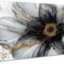 Black and White Gold Wall Art Abstract Flower Wall Decor Black and Gold Picture for Living Room Modern Office Home Decorations Minimalist Modern Marble Canvas Painting Prints Poster Artwork 20x40