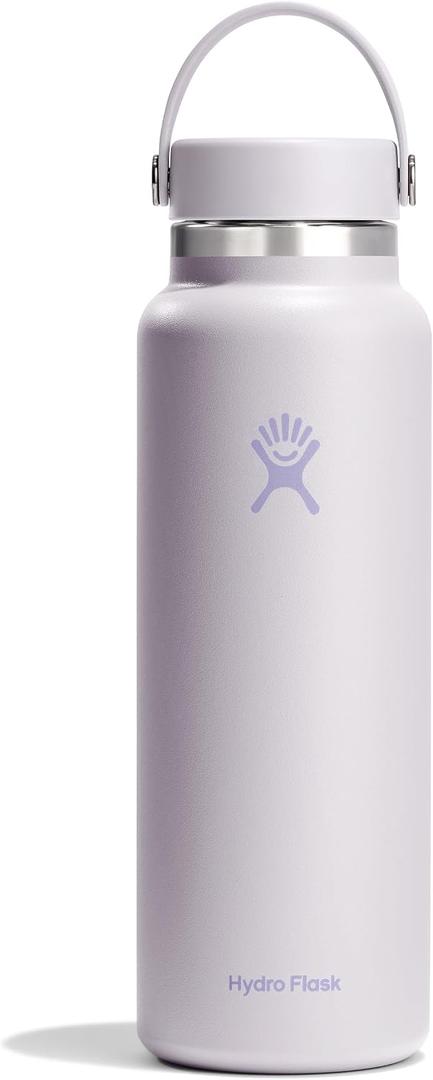 Hydro Flask Water Bottle - Insulated Stainless Steel - Wide Mouth Flex Lid, Non Spill, Leakproof and Refillable in 40 Oz Cloud Pink