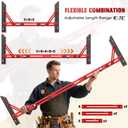 Stair Tread Template Tool, Stair Measuring Tool with Triangular Structure Brace and Edge Flip Stops, 8-72 in Solid Aluminum Alloy Stair Tread Jig for Accurately Measuring Stairs (Red)