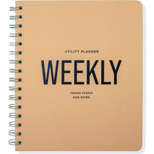 Fringe Studio Paper Cover Non-Dated Weekly Planner, "UTILITY WEEKLY", Approx. 7" w x 8.5" h, 160 Pg, Utility Collection (878PA003FSC)