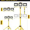 Upgraded LED Work Lights with Stand, 21000 Lumen, 3-Head Adjustable Work Light, Waterproof Foldable Tripod, Extended Cord for Outdoor & Indoor Job Sites, Workshops, Construction, Garage Lighting