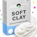 Original Stationery Soft Clay for Slime, 230 g (8.1 oz) White Foam Clay Add-in for Slime Making, Stretchy Air-Dry Butter Texture, Birthday Craft Gift for Kids