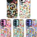 for iPhone 16 Case, Mediterranean Food Collage, Cute Soft Slim TPU Compatible with MagSafe, Military-Grade Drop Protection & Camera Protection for Women Girls (FancyCut)