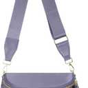 Spacious Nylon Crossbody Bag Bum Bag Handbags Wallets Purses Trendy Shoulder Bag for Women (Cloudy Purple)