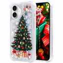 FLOCUTE iPhone 16 Plus Case, iPhone 16 Plus Glitter Christmas Case Bling Sparkle Floating Liquid Luxury Fashion Girly Women Cute Holiday Case for iPhone 16 Plus (Christmas Tree)