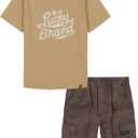 Lucky Brand boys 2pc Short Set (18 Months, Multi)