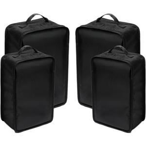 Travel Shoe Bags, Foldable Waterproof Shoe Pouches Organizer-Double Layer (2+2 Black Shoe Bags)