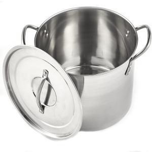 IMUSA USA Stainless Steel Stock Pot 20-Quart, Silver (20.5 Quarts)