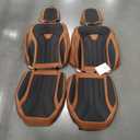 Seat Covers, Car Seat Covers Full Set, Leather FullSet Fullset-Black&Brown