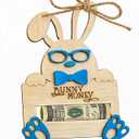 2 x Easter Bunny Money Holder for Cash Gift,Cards Holder Basket Tag,Stuffers for Toddler,Kids,Teens,Gifts for Baby Boy,Girl,Grandchildren,Easter Basket Decorations (Blue)