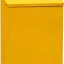 Wall Mount Mailbox Wall Hanging Mail Box Large Capacity Letter Box Drop Box with Lock Newspaper Holder Box for Outdoor Decor, Yellow