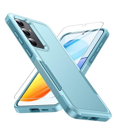 FNTCASE for Samsung Galaxy S25 Case: Dual Layer Heavy Duty Phone Protective Cover Shockproof Rugged with Non-Slip Textured - Military Drop Protection Bumper Tough - 2025, 6.2 inch Mint Green