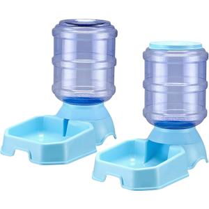Pet Feeder and Water Food Dispenser Automatic for Dogs Cats, 100% BPA-Free, Gravity Refill, Easily Clean, Self Feeding for Small Large Pets Puppy Kitten Rabbit Bunny (E-Blue)