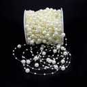 Bingcute 100 Feet Fishing Line Artificial Pearls String Beads Chain Garland Flowers Wedding Party Decoration,Party Supplies, Ivory