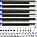 Universal Trampoline Enclosure Poles Replacement Kit  6 Straight Poles & Hardware for 10, 12, 14, 15FT Trampoline Frames