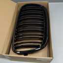 Grille M Color Double Slats Gloss Black Grill Compatible with 2007 2008 2009 2010 2011 2012 2013 E70 E71 X5 X6 ABS Front Kidney Grill, 2-pc Set