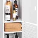 YARUKIMA Bathroom Floor Storage Cabinet,White