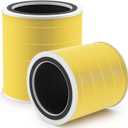 Core 400S Pet Care Replacement Filter for LEVOIT Core 400S and Core 400S-P Smart WiFi Air Purifier, 3-in-1 High-Efficiency Activated Carbon Filter, Core 400S-RF-PA (LRF-C401-YUS), Yellow, 2 Pack