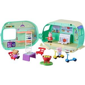 Peppa Pig Caravan Playset for Girls and Boys, 3 Figures, 6 Accessories, Preschool Toys, Kids Gifts, Ages 3+