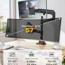 monTEK Dual Monitor Arm, Vertical Stackable 57", Heavy Duty with USB Black