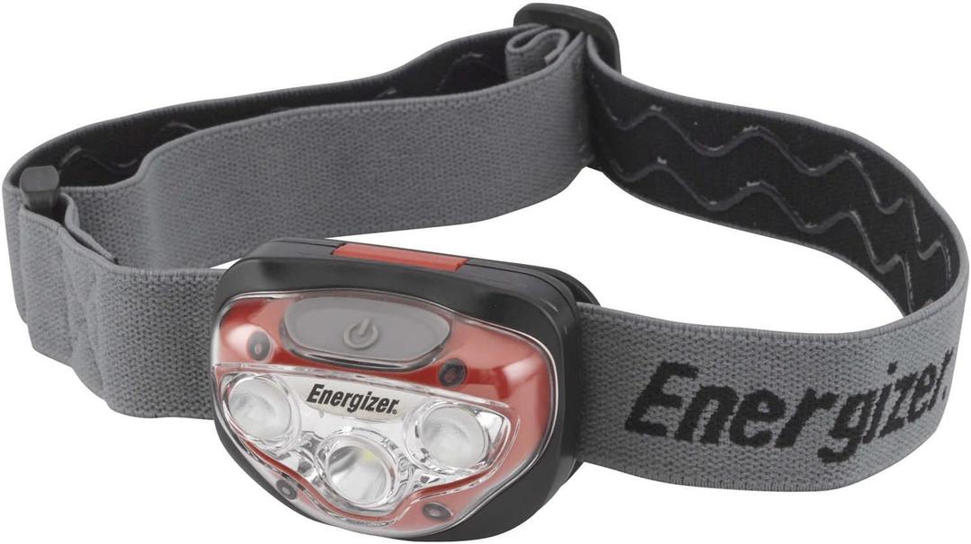 Energizer Vision HD+ LED Headlamp, Durable, Bright Headlamp for Outdoors, Camping and Emergency Light for Adults and Kids, Batteries Included, Pack of 1, Red (One Size, Multicolor)