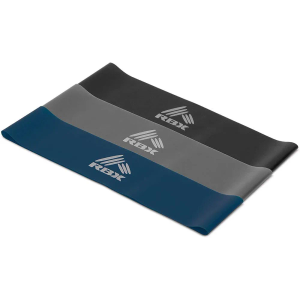 RBX-3 PACK LOOPED RESIST BANDS (Black, Grey, Royal Blue), Black/Grey/Blue