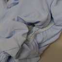 PRETTYGARDEN Women's Casual Summer Midi Dress Puffy Short Sleeve Square Neck Smocked Tiered Ruffle Dresses (Light Blue), S