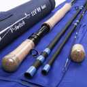 M MAXIMUMCATCH Maxcatch Two-Handed Switch Fly Rod Carbon 4-Piece Switch Rod Fly Fishing, 11'0'' 5 wt 4 sec