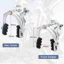 WEEROCK Bike Calip Brake Set Front and Rear C Brake Set, Rim Brake Set with Aluminium Alloy Brake levers, Bike Cables for Kids Bike, Child Bike, Student Bicycle, BMX，Beach Bike, Commuter Bike