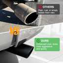 Exhaust Tip 2.5" Inlet, 3" Outlet 12" Overall Length, Premium Stainless Steel with Wear Resistant Black Coating, Rolled Angle Cut, Bolt-On Easy Installation, for Truck Diesel Tail Pipe