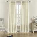 Natural Linen Room Divider Curtains for Bedroom, Rod Pocket & Back Tab Flax Linen Burlap Semi Sheer Window Drapes Privacy with Light Filtering for Patio Door, W70 x L84, Cream, 2 Pieces