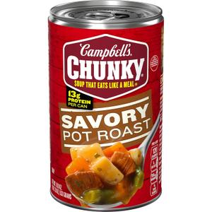 Campbells Chunky Soup, Savory Pot Roast Soup, 18.8 oz Can  01DEC27