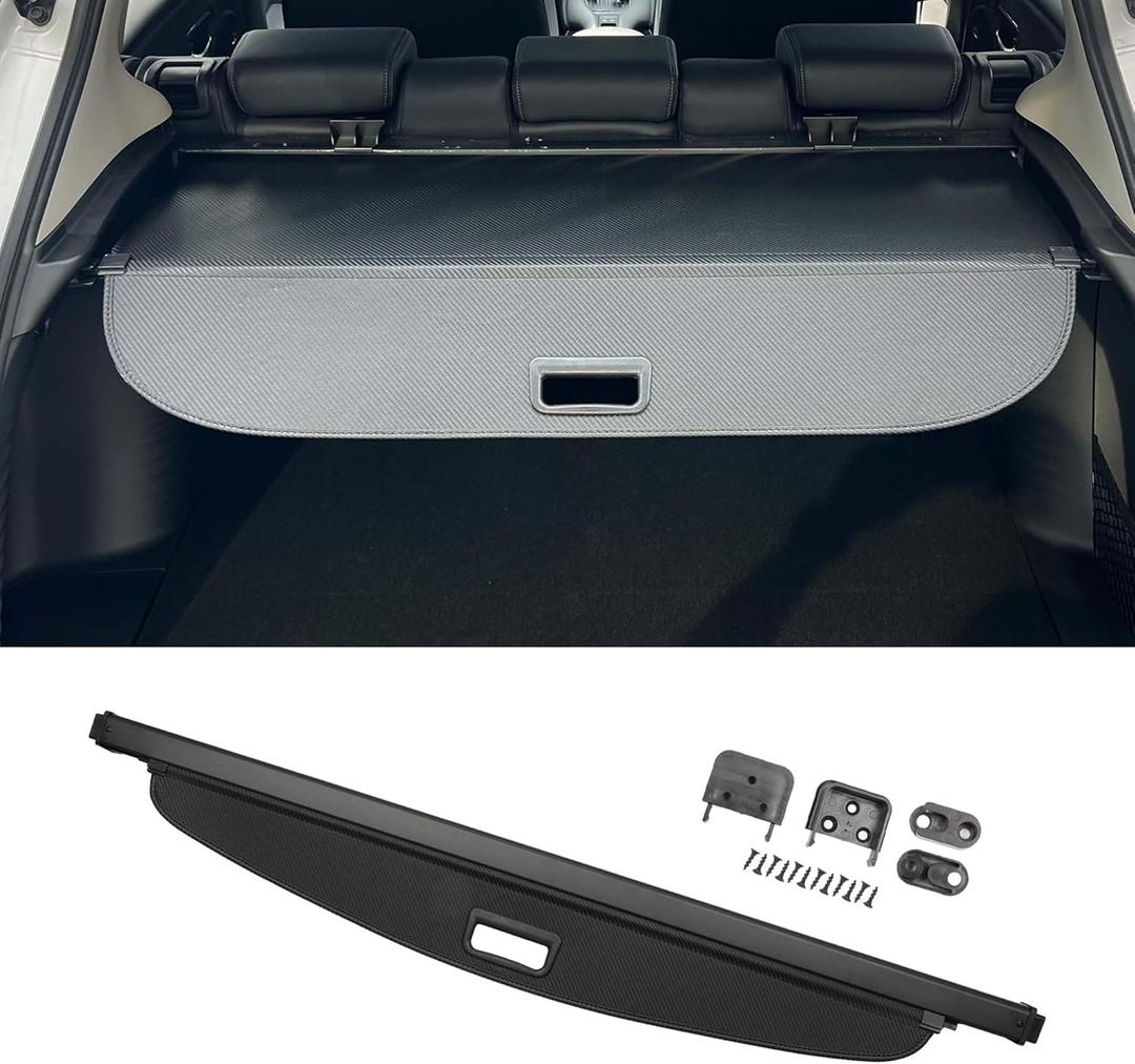 Motoforti Car Trunk Retractable Cargo Cover for Kia Seltos 1.6L Wagon 2021-2024 Rear Trunk Parcel Shelf Luggage Security Shield Shade, Canvas Black Carbon Fiber
