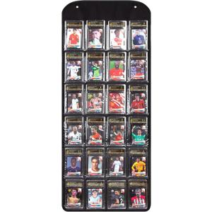 KISLANE PSA Double-Sided Card Display Case, 48 Slots PVC Holder for PSA-Graded Cards, Perfect for Displaying Trading Cards, Baseball, Football, and Basketball Sports Cards PSA Card Storage (Black)