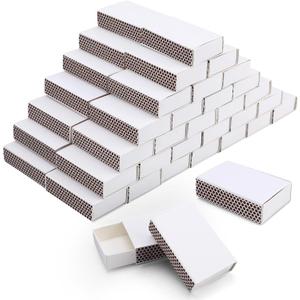 Hokoad 120 PCS Blank Matches Containers DIY Match Holder Blank Match Storage Boxes with Double-Sided Striker for Wedding Bridal Baby Shower Birthday Party Favor, No Matches