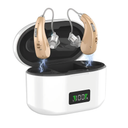 Hearing Aids, 16-Channel Digital Hearing Aids for Seniors, Rechargeable Hearing Aid for People with Hearing Loss, 4 Levels of Volume/Two Mode Noise Cancellation, Clear Sound and Easy to Use (white)