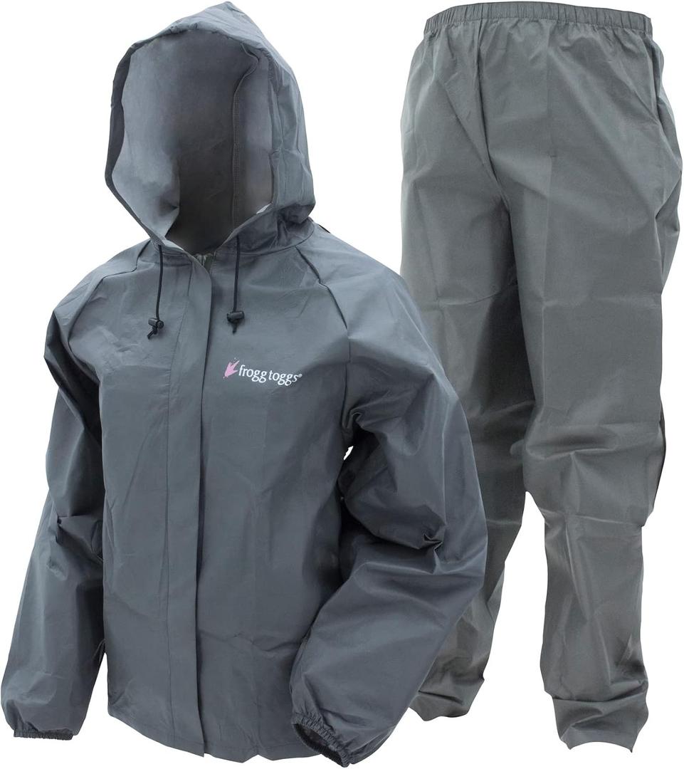 FROGG TOGGS Women's Ultra-Lite2 2-Layer Waterproof Breathable Protective Rain Suit (Carbon)