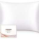 Adubor Silk Pillow Case, 23 Momme 6A Grade Fibers, 900 Thread Count, Silk Pillowcase for Hair and Skin Health, with Hidden Zipper (Standard 30''×30'', White, 1PC)