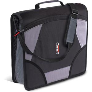 Case it King Size Mighty Zip Tab Binder, 3 Rings, 4" Capacity, 11 X 8.5, Black