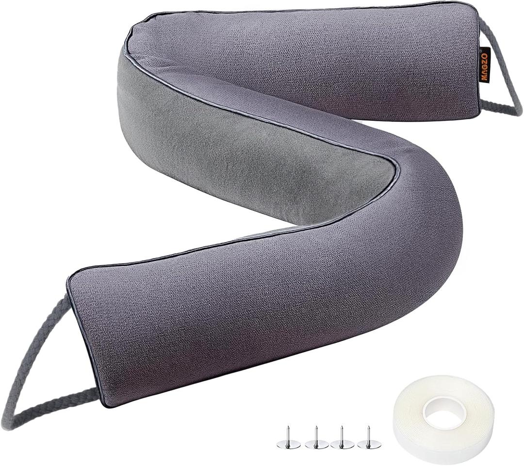 MAGZO Door Draft Stopper, 32 Inch Under Door Draft Blocker Noise Stopper, Weighted Wind Blocker Draft Guard for Bottom of Door, Gray