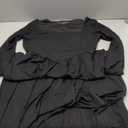 ZESICA Spring Dresses for Women 2025 Elegant Classy Square Neck Long Sleeve Flowy Wedding Guest Party Midi Dress (Small, Black)