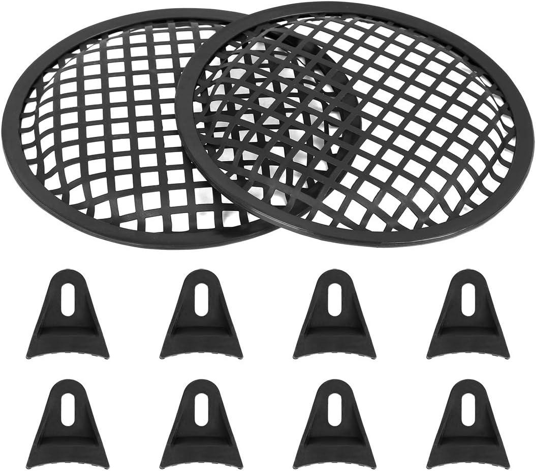 X AUTOHAUX 2pcs 6.5" Black Car Audio Speaker Cover Metal Mesh Subwoofer Grill Horn Guard