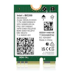 WiFi 7 Wireless Card Intel BE200 NGW, Bluetooth 5.4, 5800Mbps M.2/NGFF Network Support Windows 10/11 (64bit), Linux, Not Support AMD, Only Supports Intel 12th Generation and Above CPUs.