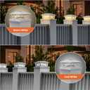 APONUO Solar Post Cap Lights 12 Pack for 4x4 5x5 6x6 Wood Vinyl Fences - Post Lights Solar Powered, IP64 Waterproof, Auto On/Off, for Deck Patio Yard (Warm & Cool White)