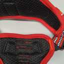 Funfox Dog Harness No Pull, Adjustable Pet Vest Harness, Super Soft Material with Vertical Handle Easy Control, Reflective Night Walking, 2 Leash Clips for Medium Sized Dogs, Red, M