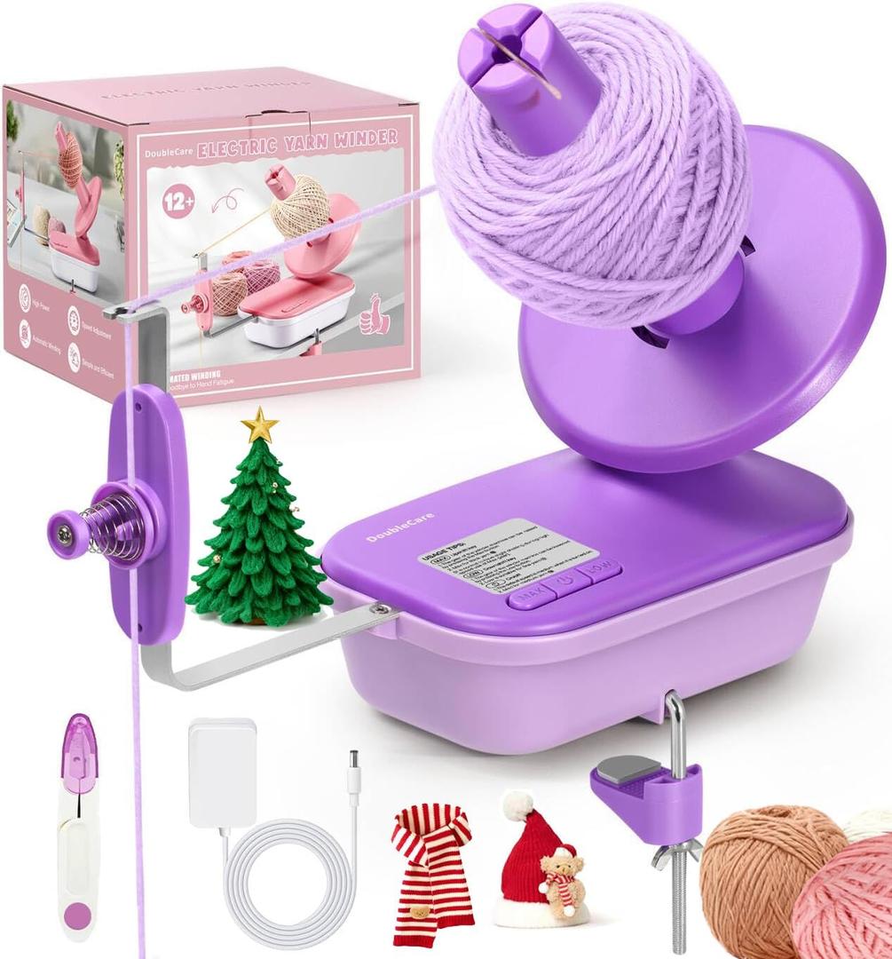 Electric Yarn Winder for Crocheting High Speed, Upgrade Three Gears Adjustable 4-10oz Large Capacity Automatic Yarn Ball Winder, Yarn Spinner