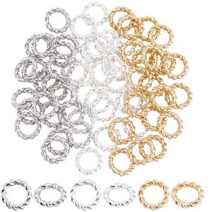 PH PandaHall 60pcs 24K Gold Jumps Rings, 3 Colors 6mm Brass Twisted Jump Rings 18 Gauge Closed Jump Rings Chainmail Rings Jewelry O Rings Connector for DIY Earrings Bracelets Necklaces Keychain (Golden/Silver/Platinum)